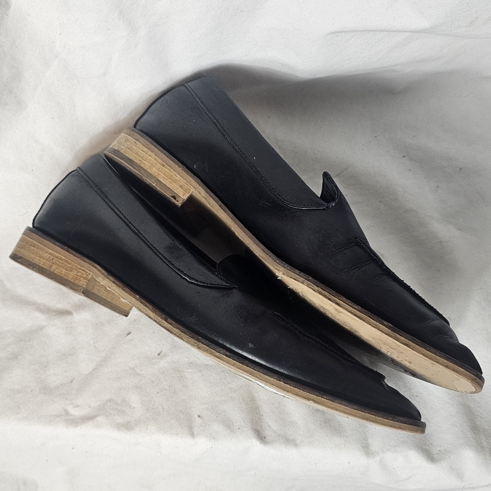 Everlane Black Leather Slip-On Loafers Women's Size 9.5 Fall Work Office Italian - Picture 5 of 16